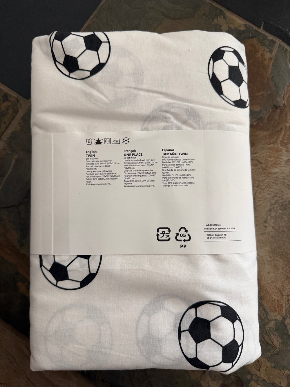IKEA White Kids Bedding with Soccer Print - Picture 2 of 2